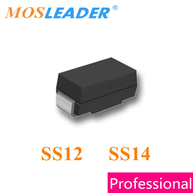 Mosleader 2000 шт. SMA 1N5817 SS12 1N5819 SS14 DO214AC 1A 20V 40V Schottky сделано в Китае высокое качество |