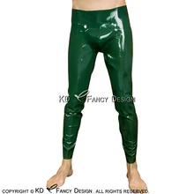 Оливковый зеленый длинные латексные брюки с гульфиком резиновые брюки CK-0044