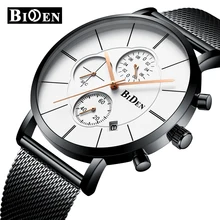 BIDEN Fashion Sport Men Quartz Watch Luxury Stainless Steel Band Waterproof Chronograph Casual Men's Watches Relogio Masculino BIDEN Fashion Sport Men Quartz Watch Luxury Stainless Steel Band Waterproof Chronograph Casual Men's Watches Relogio Masculino