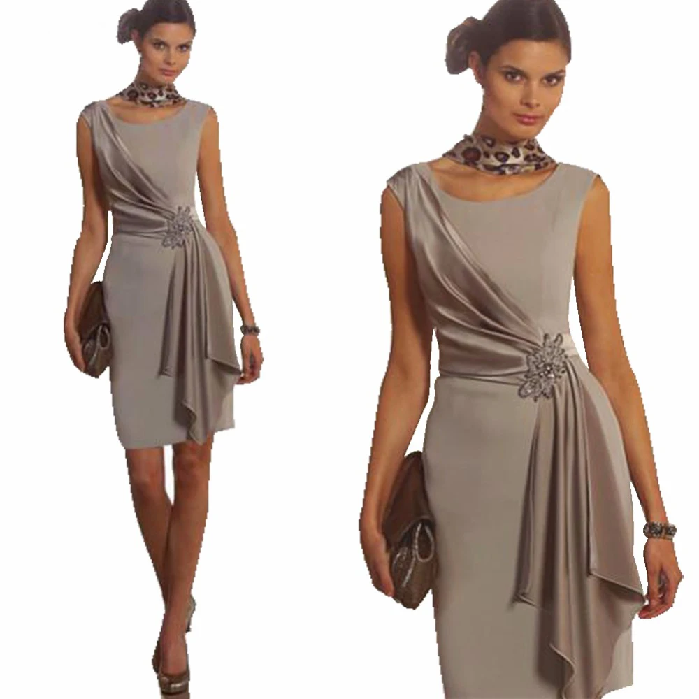 

Sheath Short Mother Of The Bride Dress Women Wedding Party Dresses Groom Mother Guest Gowns