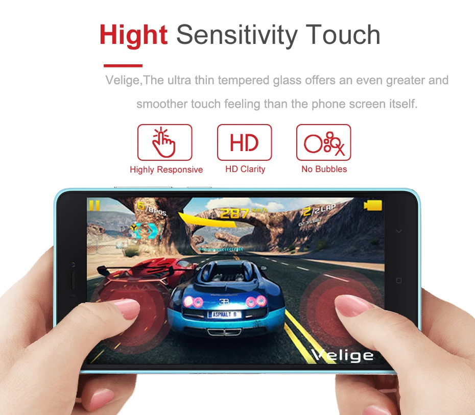 Velige 9H Tempered Glass for Xiaomi Mi 4C Mi4C Screen Protector 0.3mm Ultra Thin Anti-Scratch Glass Film (3)