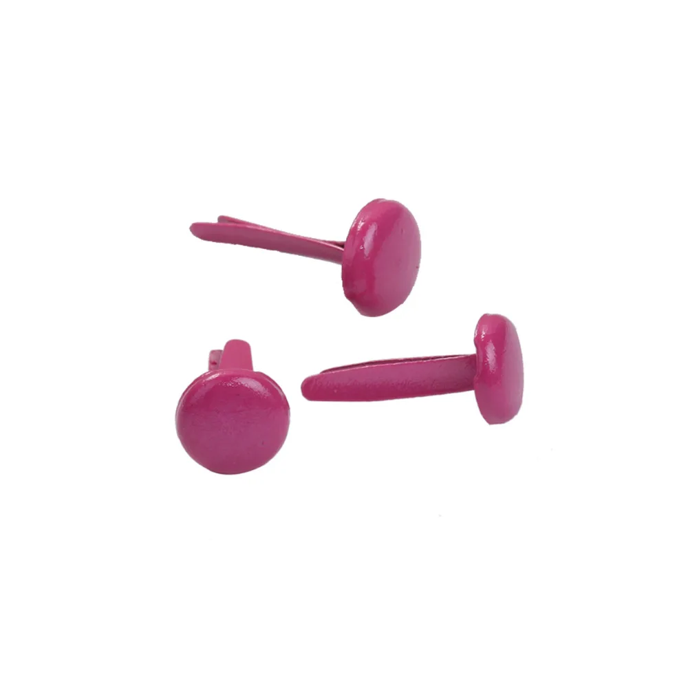 

Mini Metal Brads Scrapbooking Embellishment for DIY Craft Jewelry Making Findings Round Fuchsia 15x8mm 20PCs