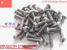 ISO 7380 parafuso De Titânio M3x12 M3x14 M3x16 M3x18 M3x20 M3x22 Botão Cabeça Hex 2.0 Motorista Ti GR2 Polido 25 pcs