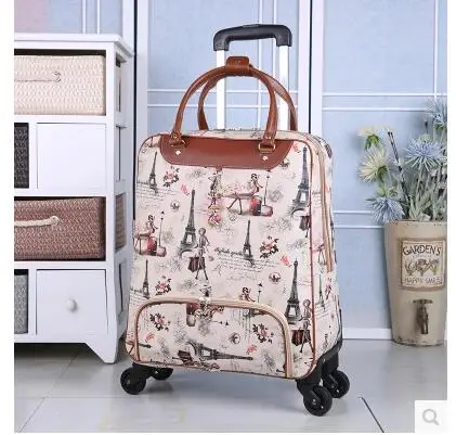 Travel Bags 20 Inch 22 inch Women Luggage Trolley Bag on Wheels Travel Suitcase Rolling Bag Baggage