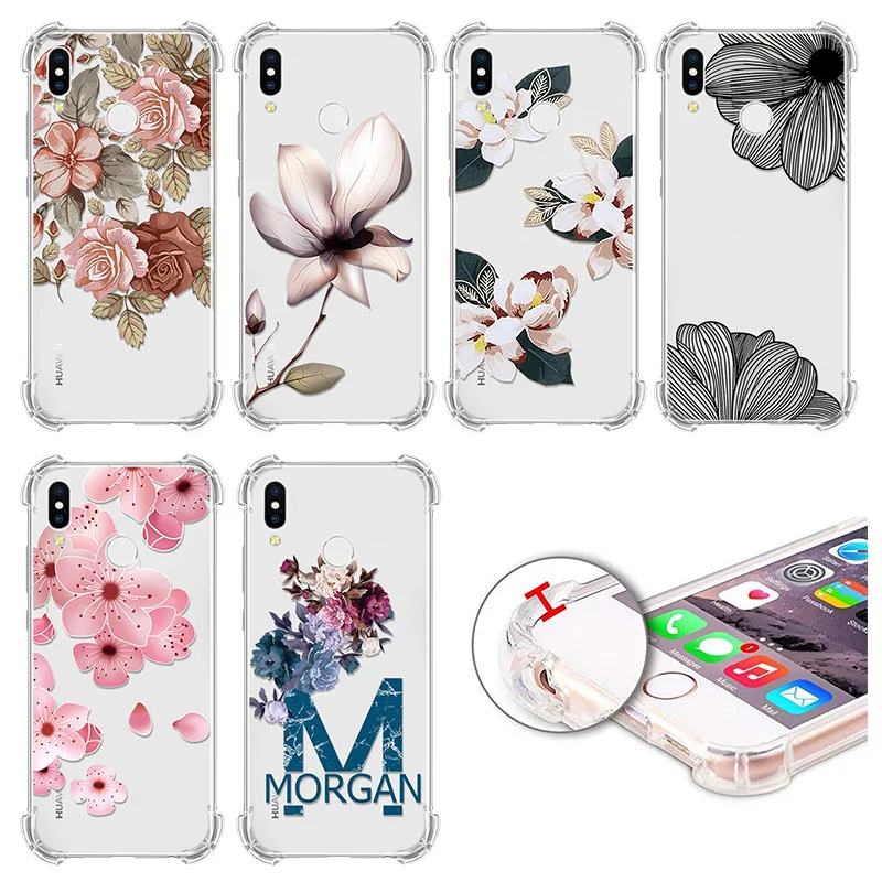 

Airbag Flower Cover For Huawei Honor 8X Nova 3 3i 3e 4 P Smart Y9 2019 Mate Enjoy 9 9i 10 20 Plus 30 Lite Pro Soft Fundas Case