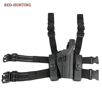 

Tactical Auto Lock Duty Right Hand Leg Thigh Quick Pistol Holster w/ 2x Magazine Pouch for HK USP
