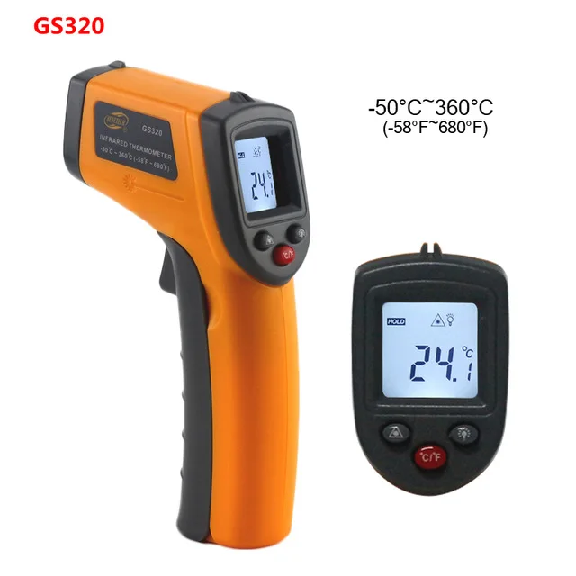 

Digital GM320 Infrared Thermometer Non Contact Pyrometer IR Laser Point Gun with Backlight -50~380degree For Industial Use
