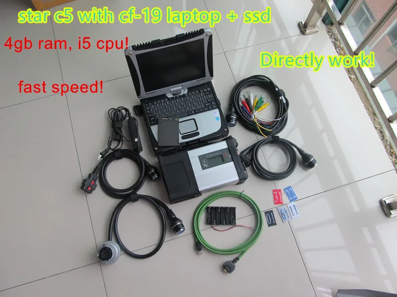  2019 MB STAR C5 SD conectar C5 con 201903 Software HDD militar portátil CF19 PC de diagnóstico para