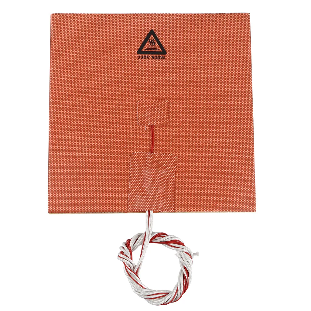 

Силиконовый нагревательный коврик 200*200 мм 220 В 500 Вт Нагревательный коврик 3 м клейкая задняя часть NTC 100k водонепроницаемый термостор для 3D принтера запчасти для горячей кровати