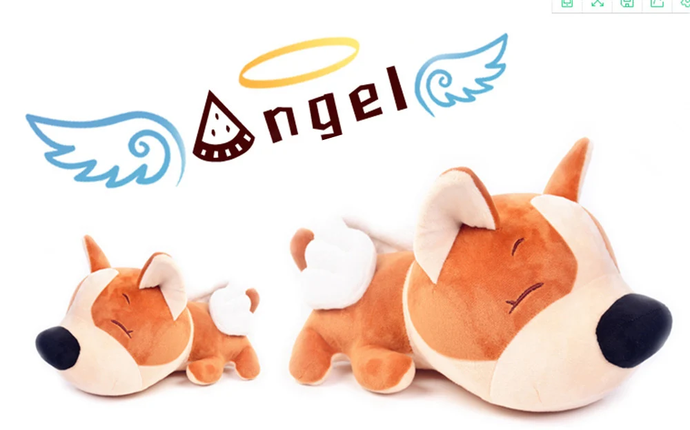 Fancytrader Cartoon Angel Dog Plush Doll Giant Stuffed Animal Dogs with Wings Toy Anime Pillow Gift for Kids 85cm 75cm 55cm 7