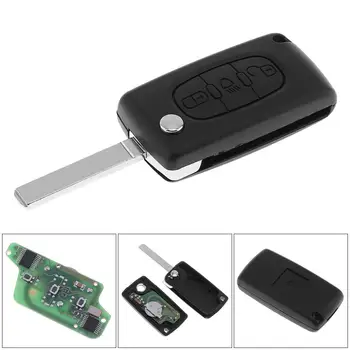 

3 Buttons Keyless Uncut Flip Remote Key Fob with Light Button PCF7941 Chip and VA2 Blade for Citroen