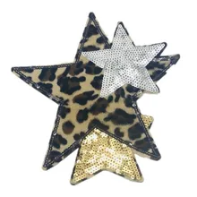 

ChicLady Diy sequin patch 27CM Leopard pattern Stars deal with it Sew on patches for clothes Ulzzang Stranger things Sticker OG