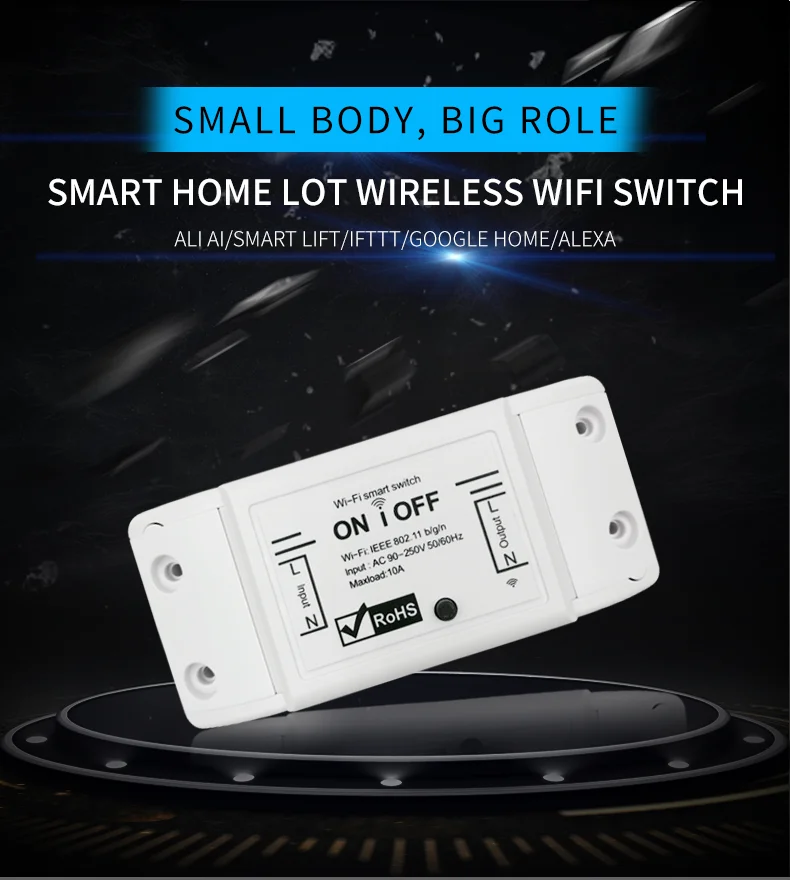 DIY WiFi умный светильник, универсальный таймер выключателя, приложение Smart Life, беспроводной пульт дистанционного управления, работает с Alexa Google Home