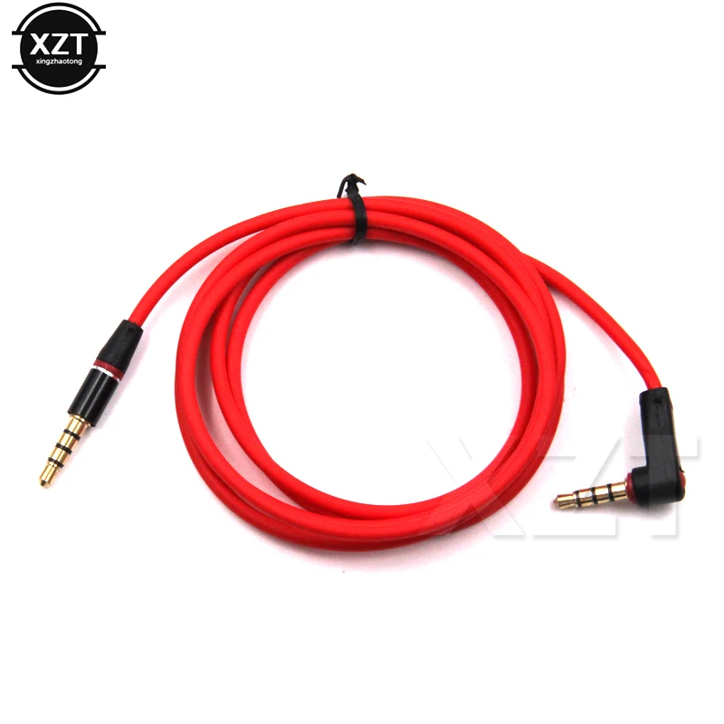 90 Degree 1 Meters Red Audio Cable Line 3.5mm Jack to 3.5mm Jack Male to Male AUX Cable Cord In Car for MP3 MP4 Computer Speaker