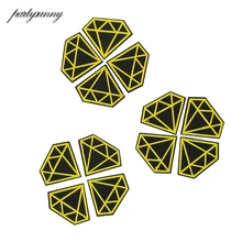 Золотистый и черный алмаз вышитые патчи для одежды DIY Одежда в полоску пользовательские значки гладить на Parches для Костюмы джинсы наклейки