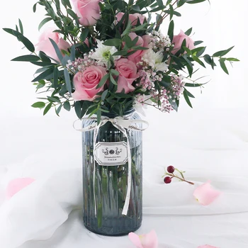 

WIZAMONY New Arrival Hot Sale Flower Vase for home decoraction Modern Glass Flower Vase for Wedding Deco European Style