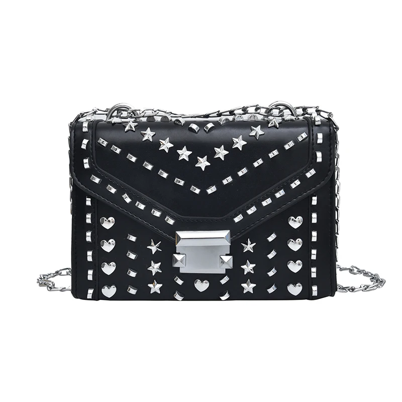 

Famous Brand Bag For Women 2019 Luxury Handbags Women Bags Designer Fashion Rivet Bag Female Shoulder Crossbody Bags Sac A Main