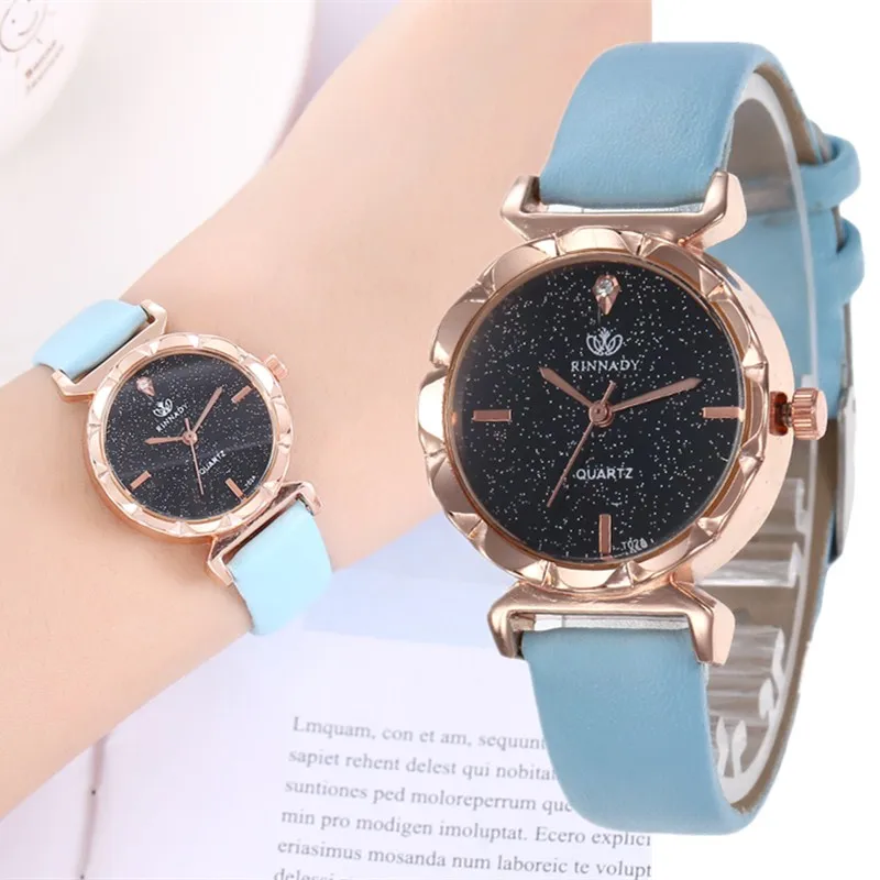 

Dropshipping Hot Sell Women Watches Leather Starry Sky Female Clock Quartz Wristwatch Fashion Ladies Wrist Watch Zegarek Damski
