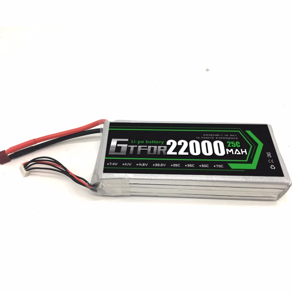 GTFDR Power Lipo Battery 14 8 V 22000mAh 4s 25C EC5 Plug Batteries для квадрокоптера UAV дроны Радиоуправляемый