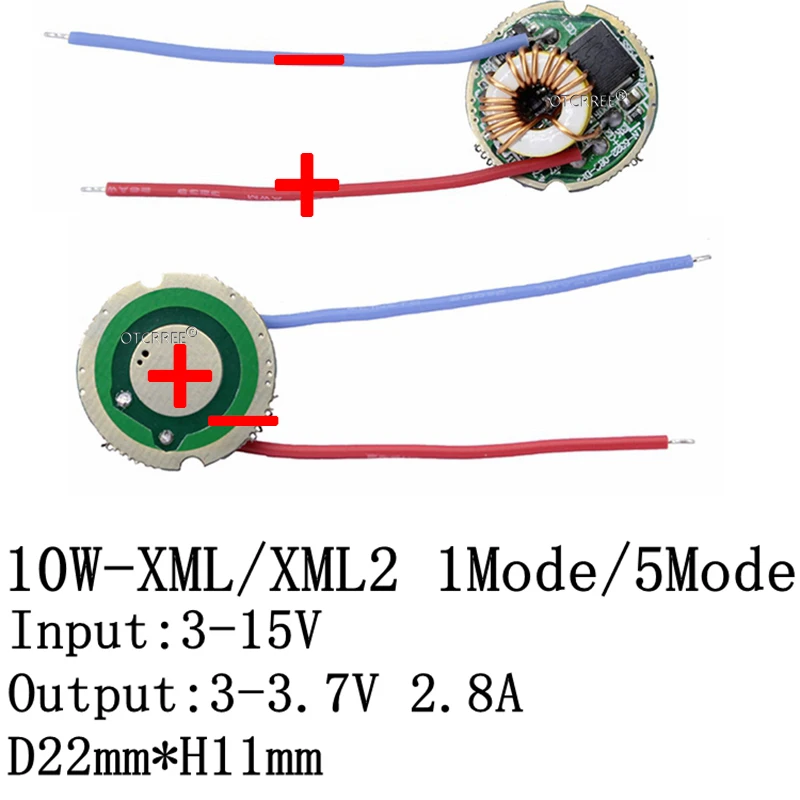 10 Вт Cree XM-L2 T6 XML2 T6 светодиодный светильник 20 мм PCB белый теплый белый нейтральный белый+ 22 мм 5 режимов 3-12 в драйвер для DIY фонарь светильник-вспышка