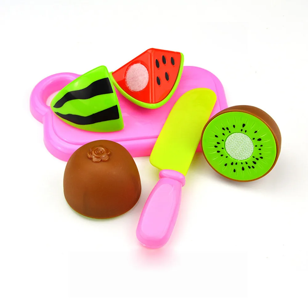 

DIY Pretend Play Baby Kitchen Plastic Food Toy Set Cooking Cutting Fruit Children Kid Educational Toys For children Girls boys
