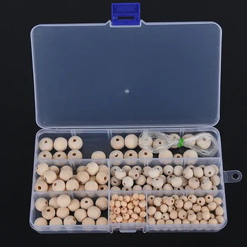 

220Pcs/Box Natural Round Wood Spacer Bead Unpainted Wooden Ball Beads DIY Craft Jewelry