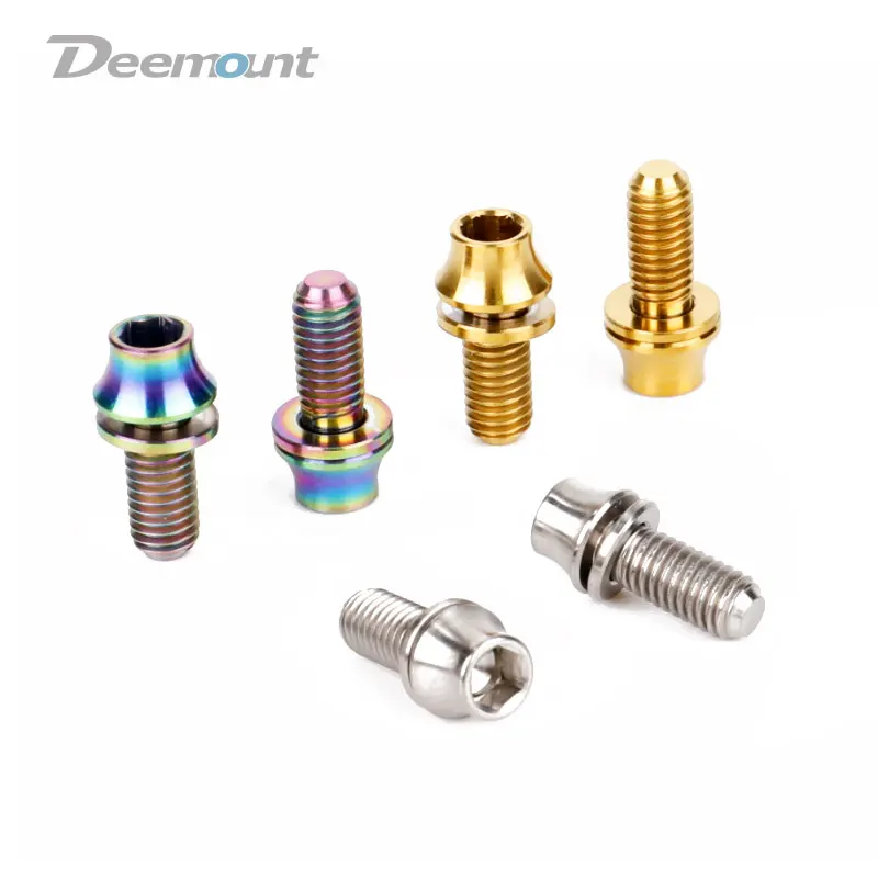 Deemount 4 шт./лот Титан TC4 болты M5x12mm с шестигранной головкой W/шайба для велосипедной бутылки клетка установка MTB Ti части винты