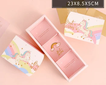 

Pink Unicorn long candy box, Macarons Candy Box Drawer Shape Chocolate Package Wedding Decorative Food Paper Box 50pcs/lot