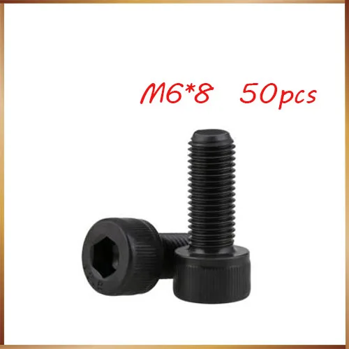 

50pcs M6*8 DIN912 Black Alloy Steel Metric All Thread Hex Socket Head Cap Screw Bolt M6X8 m6 screws,m6 bolts,m6 nails