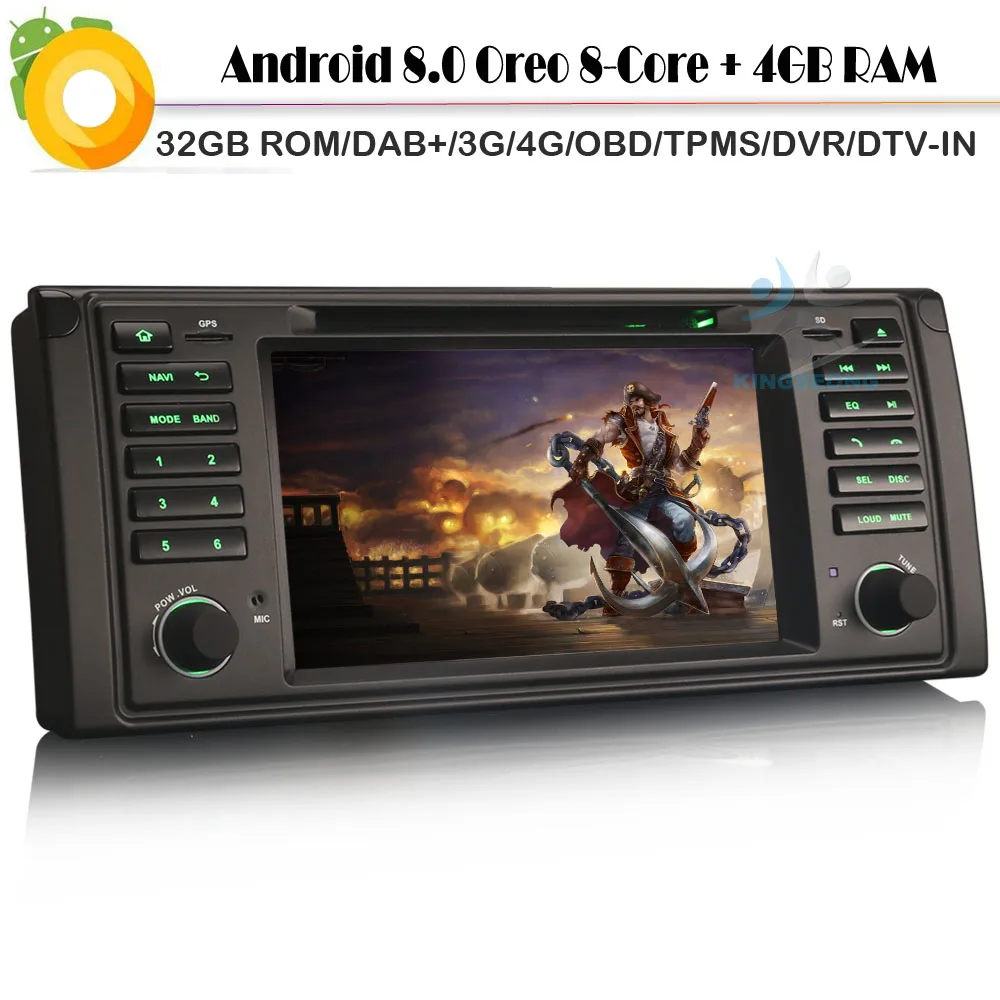 

Android 8.0 Autoradio Car GPS Navigation Player for BMW 5 Series E39 E53 X5 M5 DAB+WiFi 4G BT SD OBD2 Octa Core 4G RAM 32GB ROM