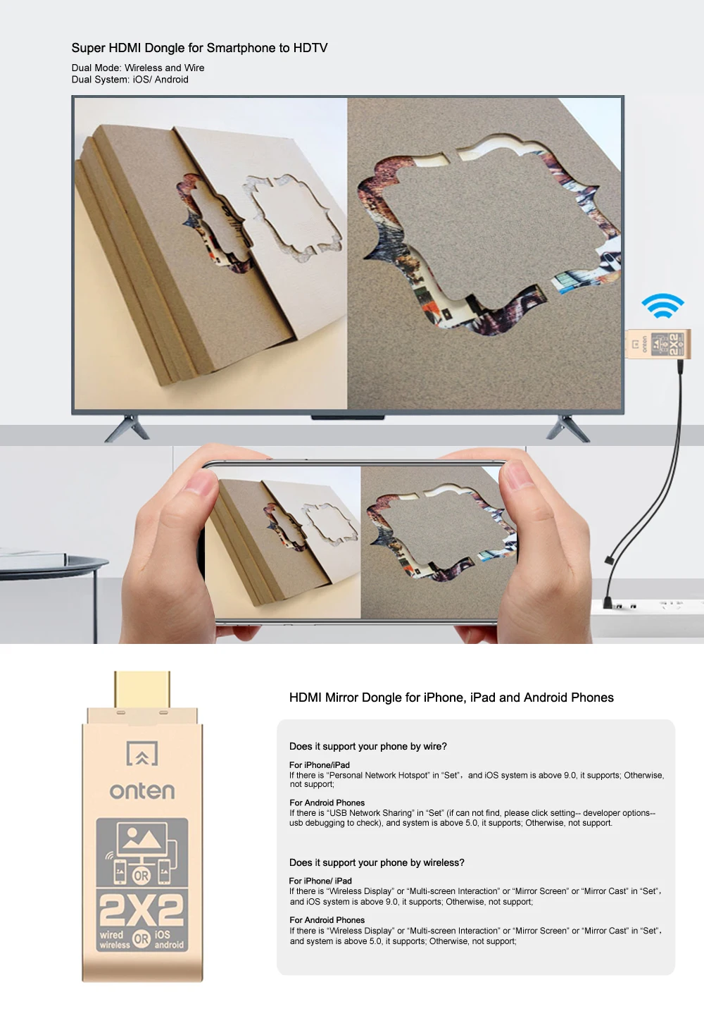 Беспроводной HDMI адаптер беспроводной Wifi Дисплей ключ приемник Wifi адаптер для iPhone iOS Android Windows tv Miracast HDMI ключ