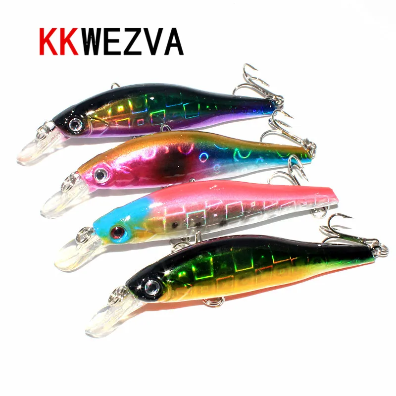 KKWEZVA 4pcs 9.7cm 12g Temptation Fishing Lures Minnow Crank Bait Crankbait Bass Tackle Treble Hook bait wobblers pesca KKWEZVA 4pcs 9.7cm 12g Temptation Fishing Lures Minnow Crank Bait Crankbait Bass Tackle Treble Hook bait wobblers pesca