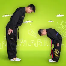 Кимоно каратэ черный тхэквондо вышивка ребенок Тхэквондо Кунг-фу наряд