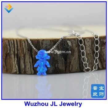 

(1PC/lot) Wholesale Price 8.5*13mm Synthetic Opal girls shape opal Pendant with Sterling 925 silver Necklace Sale on Aliexpress