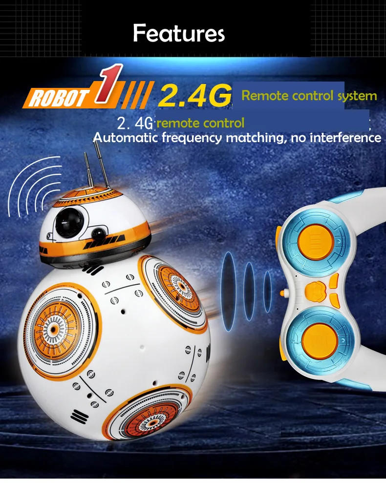 BB-8 мяч Звездные войны RC экшн-фигурка BB 8 Droid робот 2,4G пульт дистанционного управления Интеллектуальный робот BB-8 Модель Детская игрушка подарок FSWB