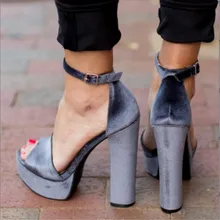 SHOFOO/обувь; красивая модная обувь; ; золотистая бархатная ткань; сандалии на высоком каблуке 15 см; женские босоножки. Размер: 34-45