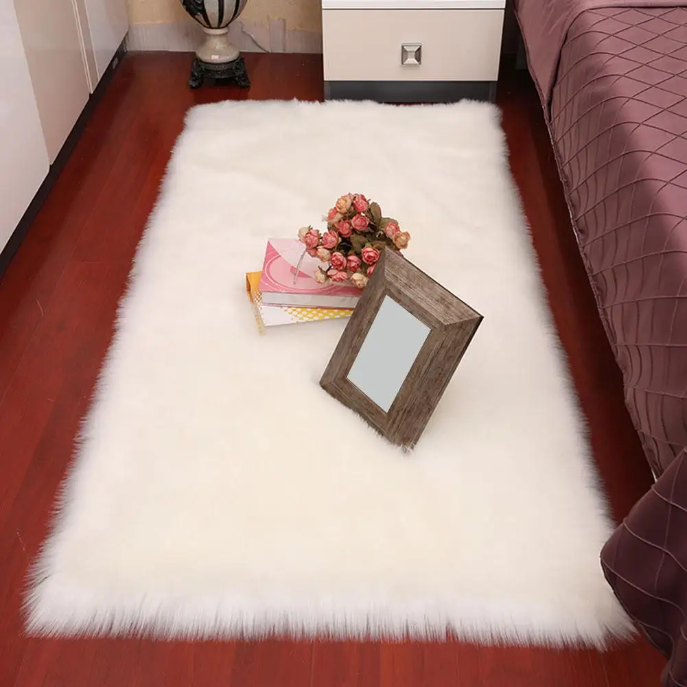 

80cm x 160cm Rectangle Faux Wool Soft Carpet Rug Floor Mat Living Room Bedroom Decor Drop Shipping