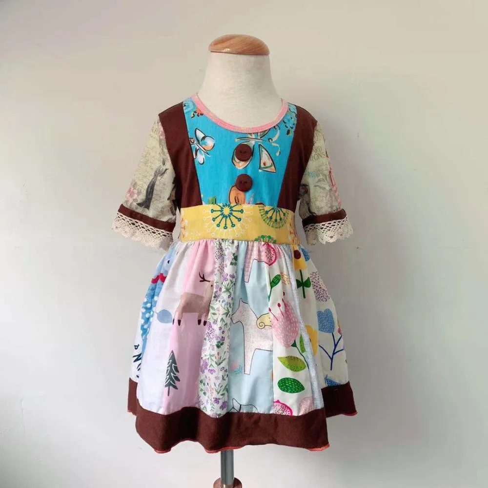 Трава китайский мем "Mud Horse" платье для девочки платья с завышенной талией платье с коротким рукавом