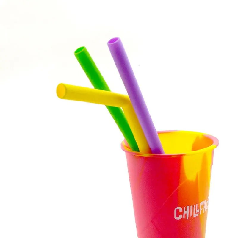 50pcs Food Grade Silicone Straws Reusable Silicone Straws Drinking With Cleaning Brush Straws BPA Free Water Bottle Accessory