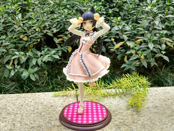 Аниме Фигурка Сексуальная Розовая кошка Kuroneko Сладкая Лолита Ruri Gokou кукла милая девушка OreNo Imouto Ga ПВХ модель игрушки девочка подарок 22 см LELAKAYA - Цвет: No color box
