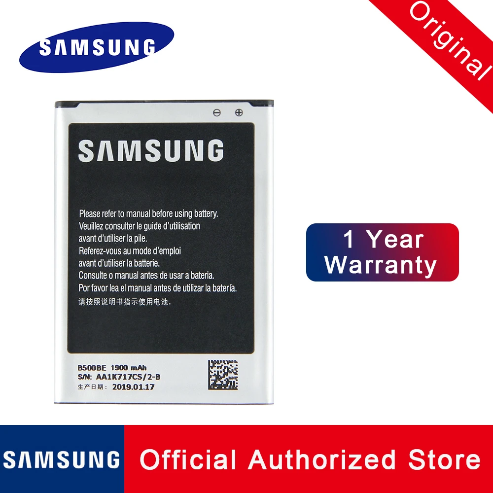 

Genuine Original Replacement Battery B500AE B500BE For Samsung Galaxy S4 Mini B version 3PIN I9190 I9192 Akku Batteria 1900mah