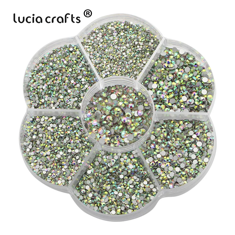

1Box(approx 1900pcs) Mix Size Crystal Non Hotfix Rhinestones With Tweezers Pen Glue On Stone For Clothes DIY Nail Art Decoration