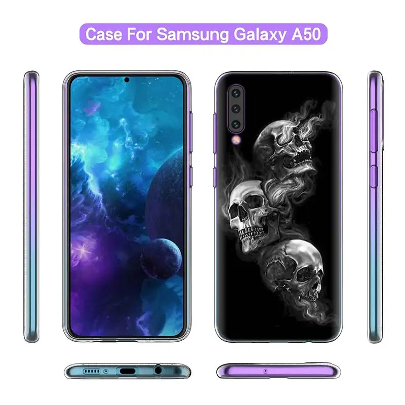 Мрачный Жнец "скелетная" тема, чехол для samsung A50 A70 A60 A40 A30 A20 A20e A10 M30 M20 M10 A7 A9 мягкий чехол для телефона из ТПУ с принтом "Coque