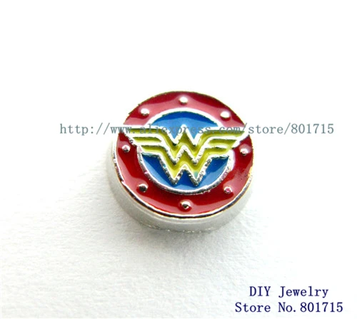 Wonder woman FC1012 10 шт в подарок новые оптовые продажи плавающий медальон стеклянный
