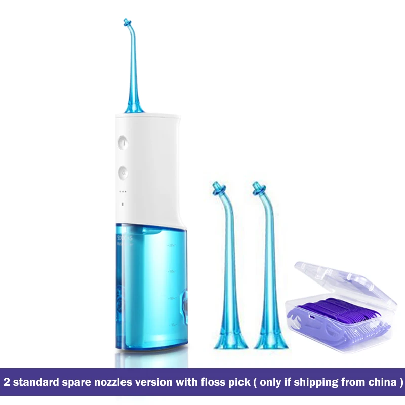 W3 2 extra nozzles SOOCAS W3 компактный ороситель для полости рта USB Перезаряжаемый водный Стоматологический Ирригатор для чистки зубов водоструйный зубочистка для youpin - Цвет: W3 2 extra nozzles