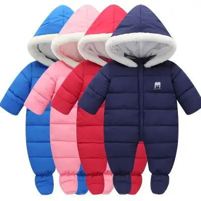 

Baby Clothes 2018 New Baby Costume Winter Baby Hooded Rompers Thick cotton Newborn Outfit Jumpsuit For Lucky Child