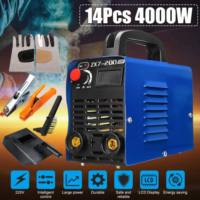 

20A-200A 4000W LCD Display Handheld Mini IGBT Inverter Electric Welding Machine High Frequency Arc Welders Inverter Machine Tool