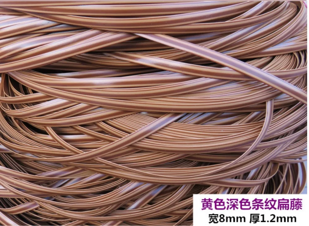 70Meters/lot  Width:8mm. Thickness:1.2mm Simulation Rattan knit handmade cane chair repair Plastic PE PVC Vines Rattan