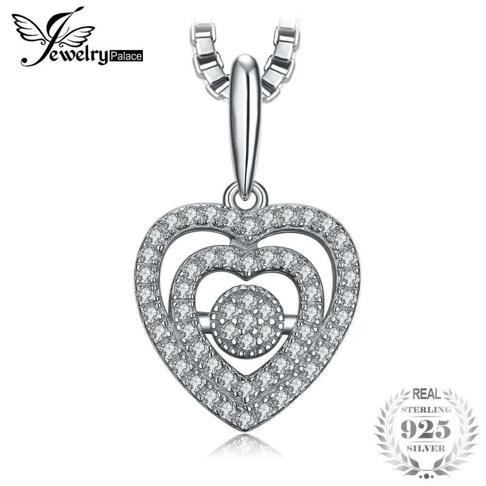 JewelryPalace Романтический 0.6ct кубического циркония Кулоны в форме сердца для Для