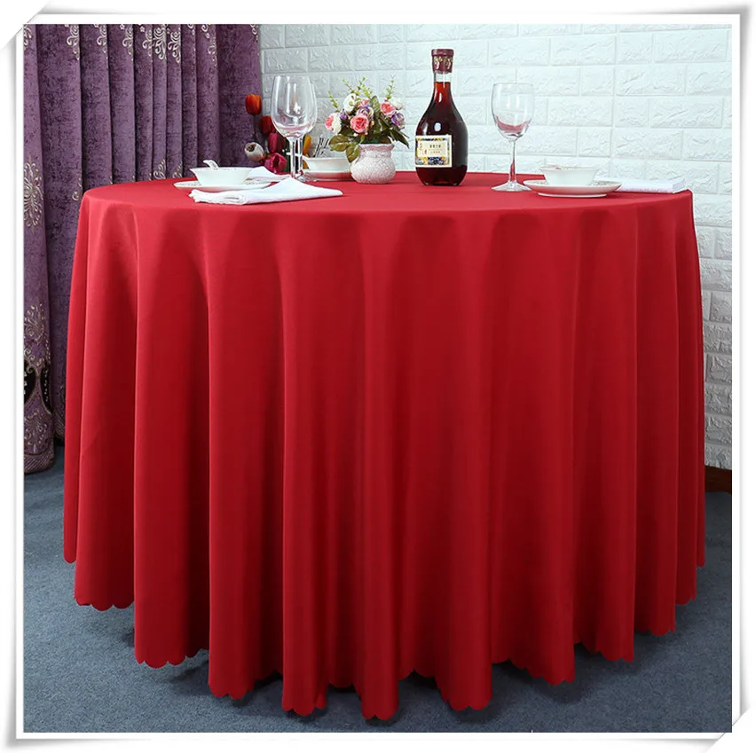 Factory Price !!!! polyester Red 70 " Round Tablecloth For Wedding Party Banquet Table Cloths